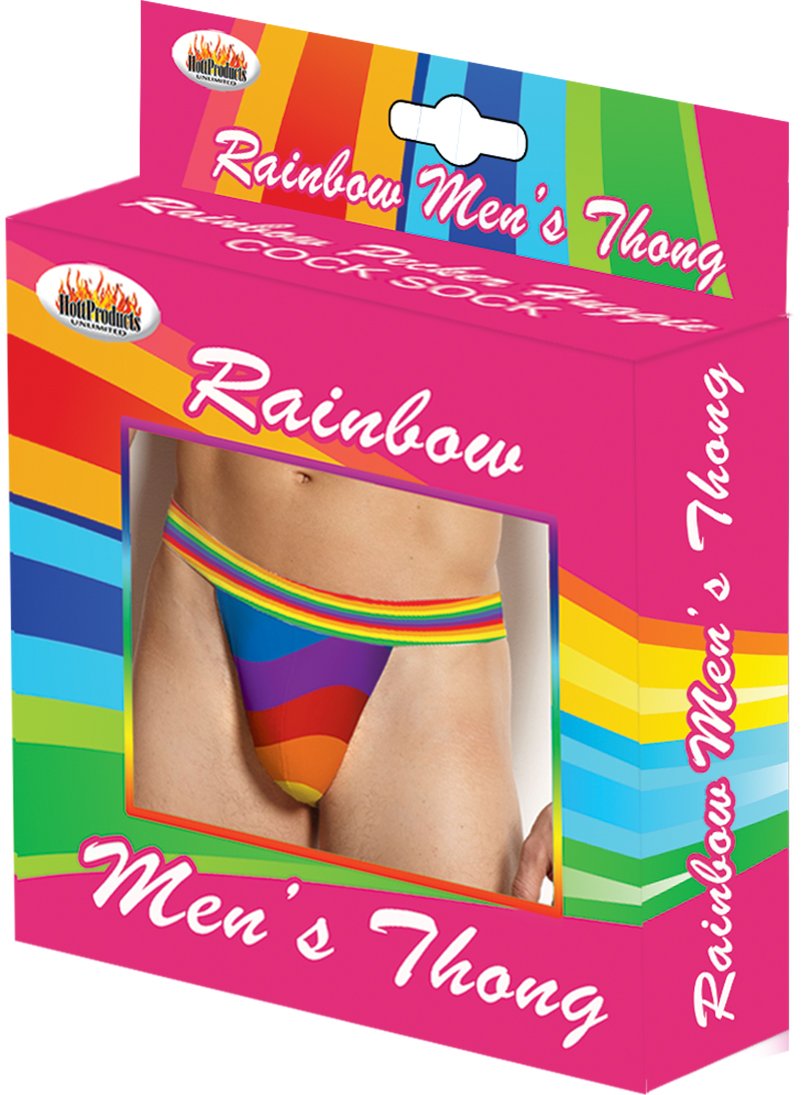 093e4043134640937fcef80f08ca43c3.jpg Rainbow Mens Thong - Image 1