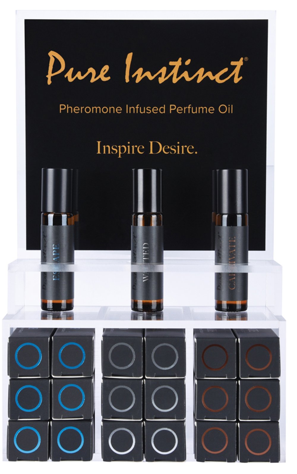 2FB34H6n.jpg Pure Instinct Pheromone Infused Perfume Oil Men Acrylic Cube Display with Testers (22 Pcs) - Image 1
