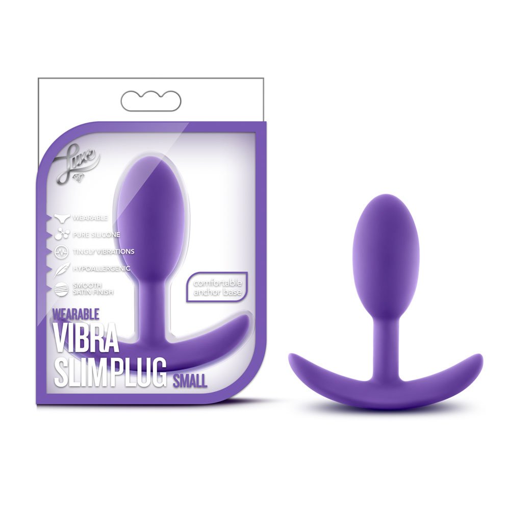 www.blushnovelties.com Luxe - Wearable Vibra Slim Plug - Small - Purple - Image 1