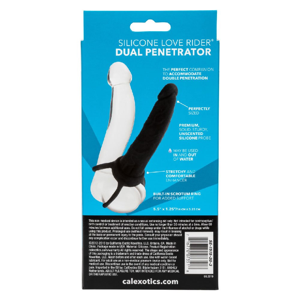 2ogWpIkV.jpg Silicone Love Rider Dual Penetrator - Black - Image 1
