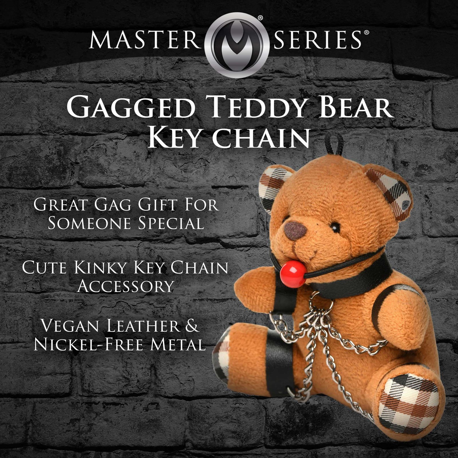 35Qxs94S9Fwkc8YvISo04auTE1Zr4FRU.jpg Gagged Teddy Bear Keychain - Image 1