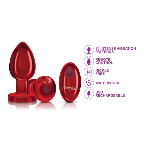 Vibrating Red Metal Remote Plug - Lg