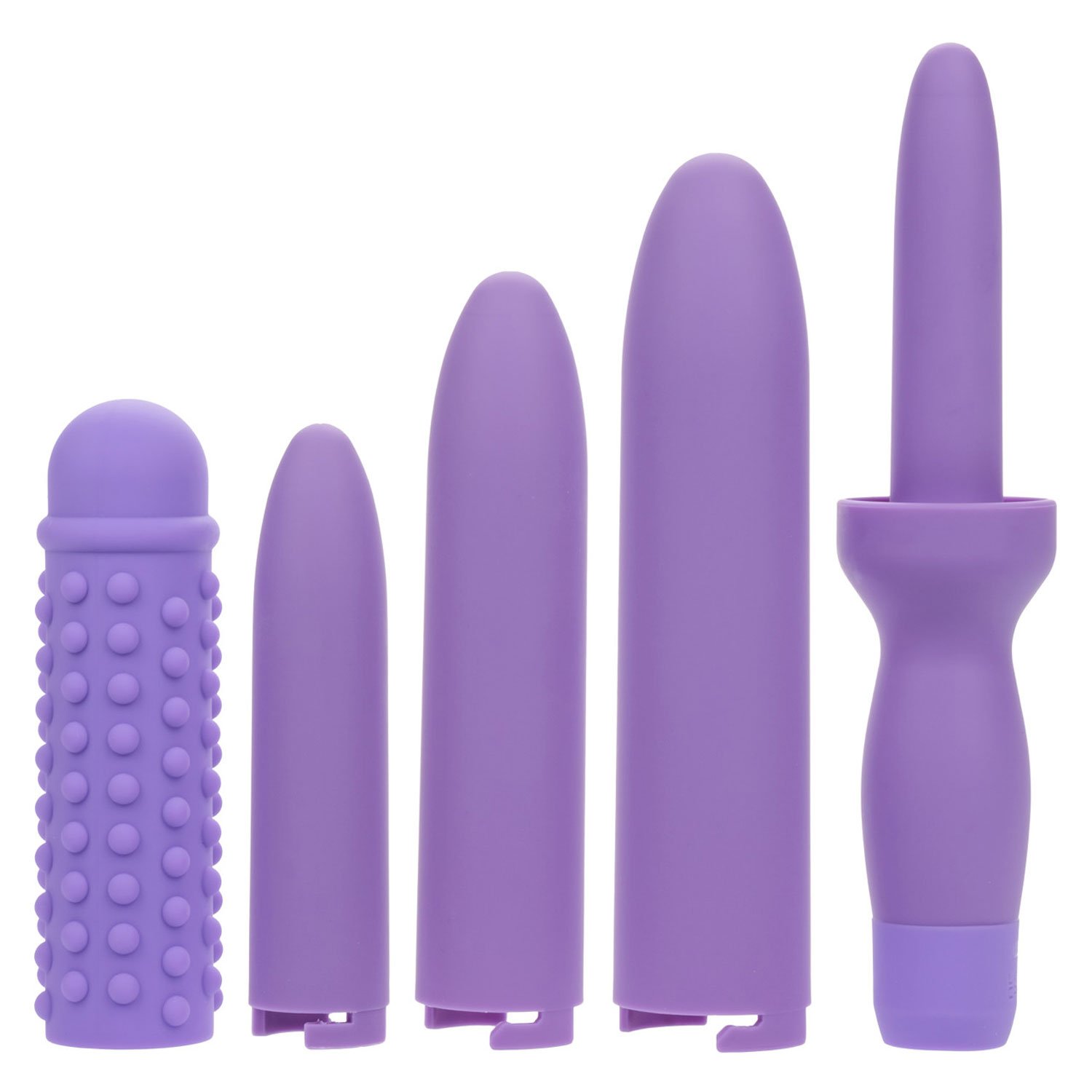 3Eh1q0iVsjoXMDm8v2WOJ8lW5M9tgQab.jpg Dr. Laura Berman Rechargeable Dilators Set of 4 Locking Sizes Plus Sleeve - Purple - Image 1