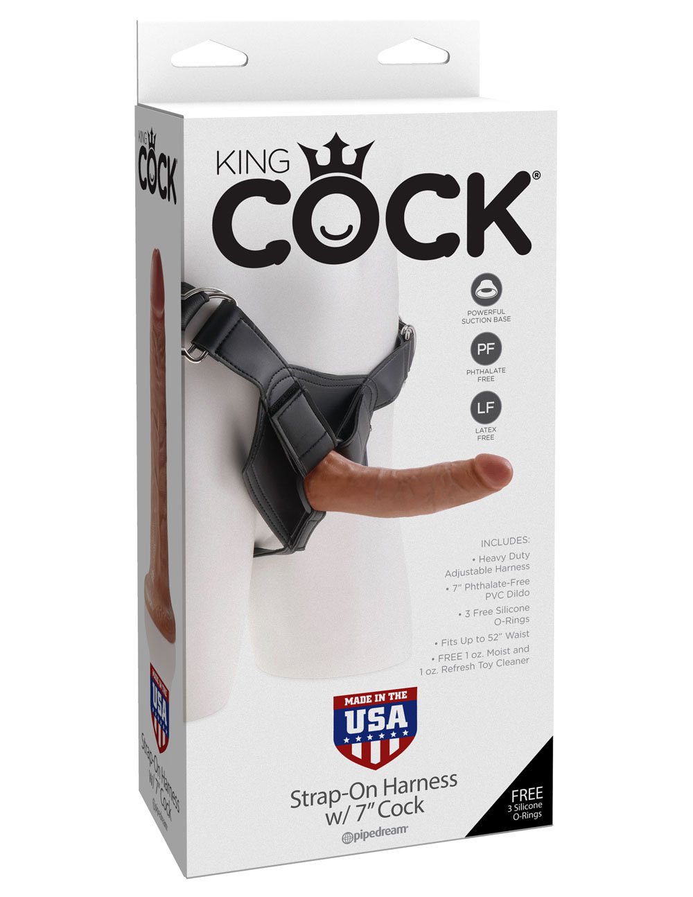 3MSlYfQf1LZjcbNlZGgrssl0zvXVMGL0.jpg King Cock Strap-on Harness with 7 Inch Cock - Tan - Image 1