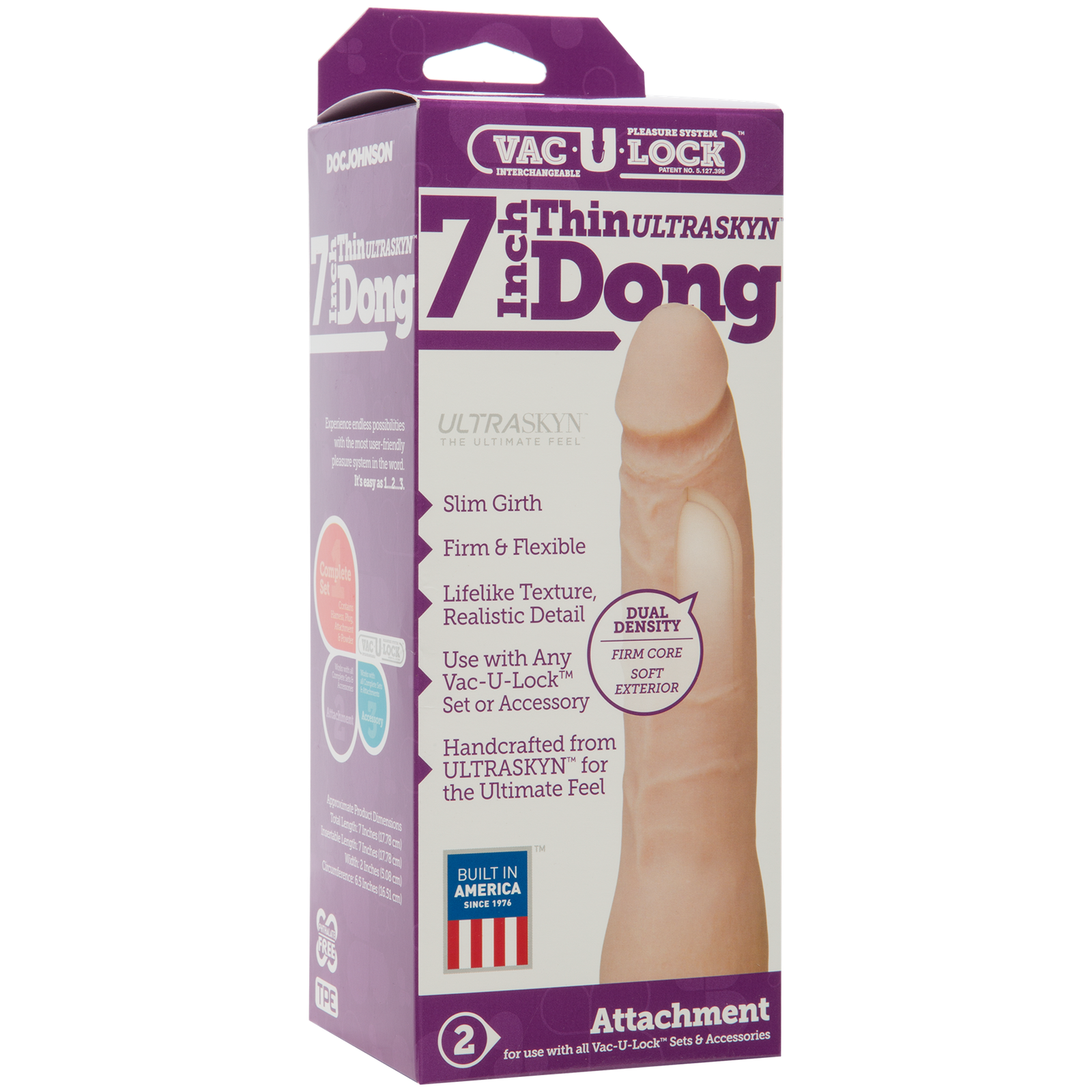 4TXDVY50YtIm00QbUBVe70wNe4omIxMT.png Vac-U-Lock 7-Inch Ultraskyn Thin Dong - Vanilla - Image 1