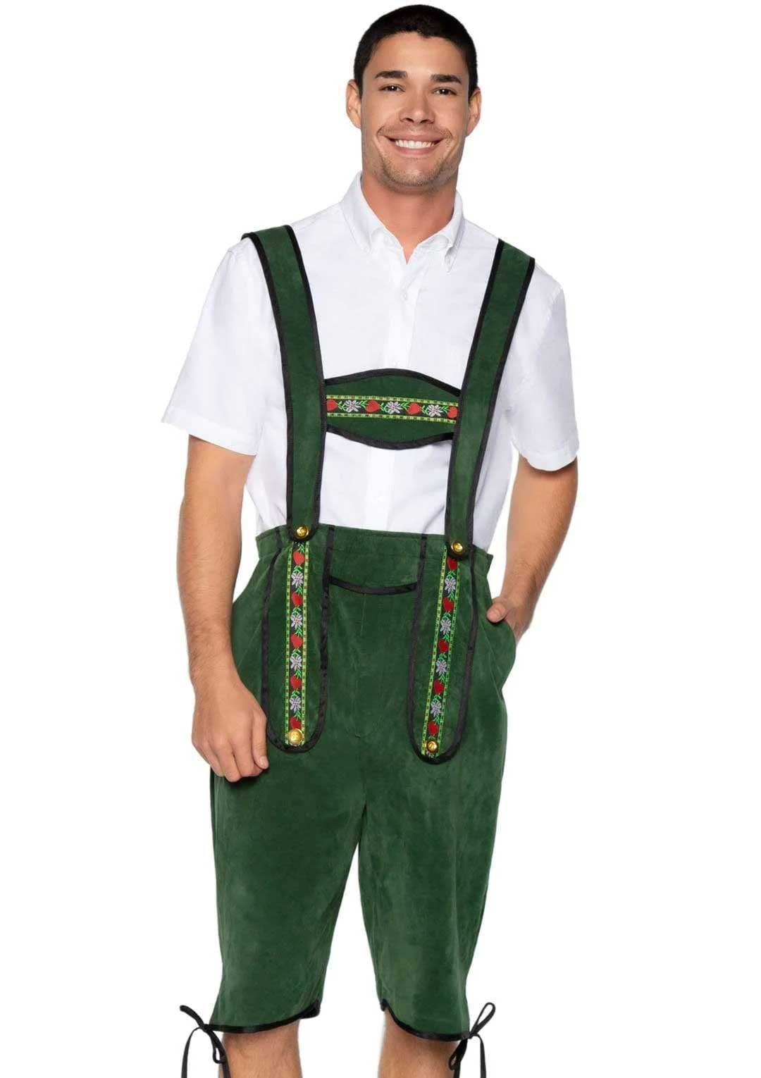 5DUD8kfTZOE96EbgSdkg1hxyphyRpdKF.jpg Men's Beerfest Lederhosen Oktoberfest Costume - X-Large - Green - Image 1