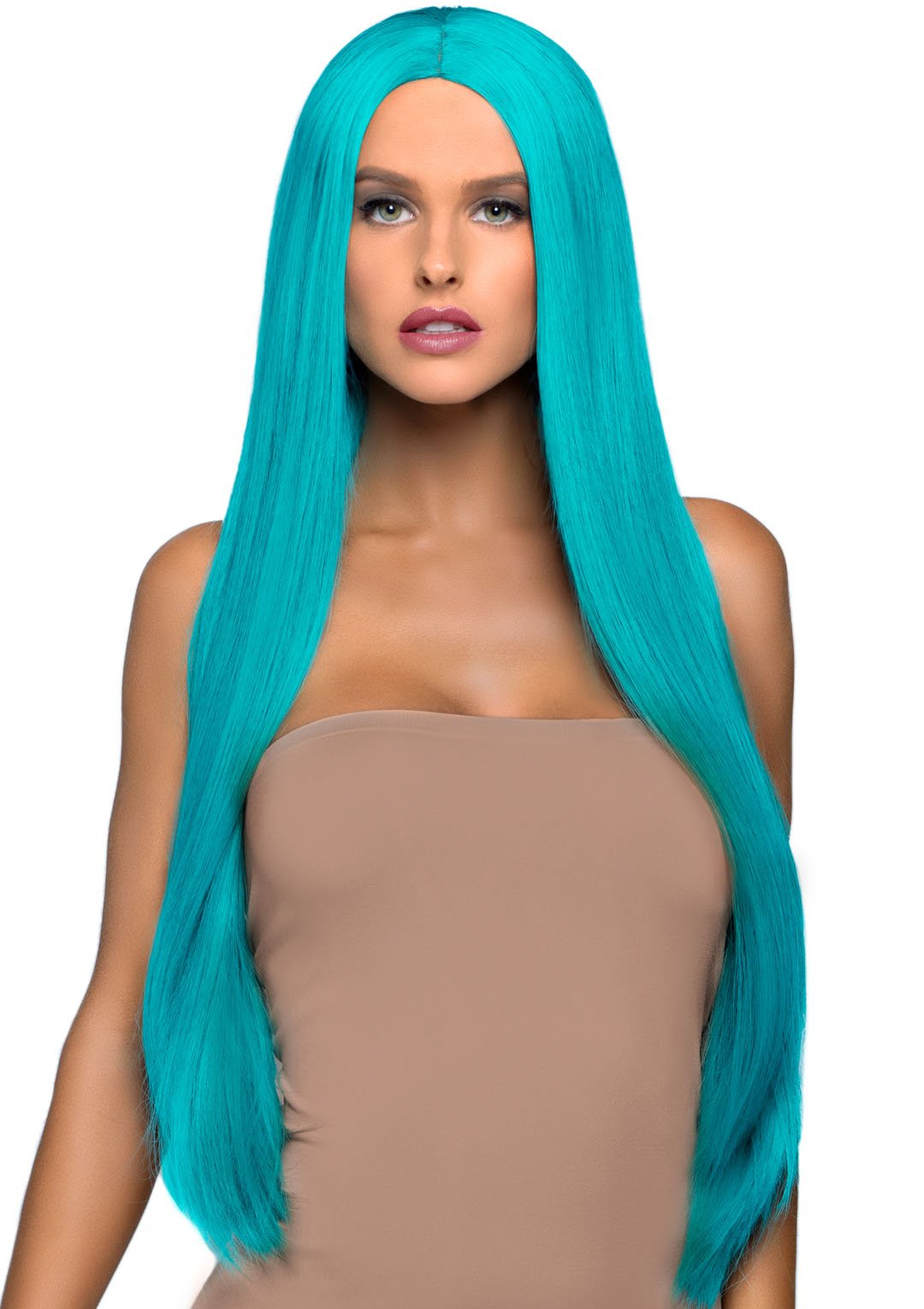 5Yco0wCqAtt1WLzBnhNHFUIq3iCCCNmg.jpg 33 Inch Long Straight Center Part Wig - Turquoise - Image 1