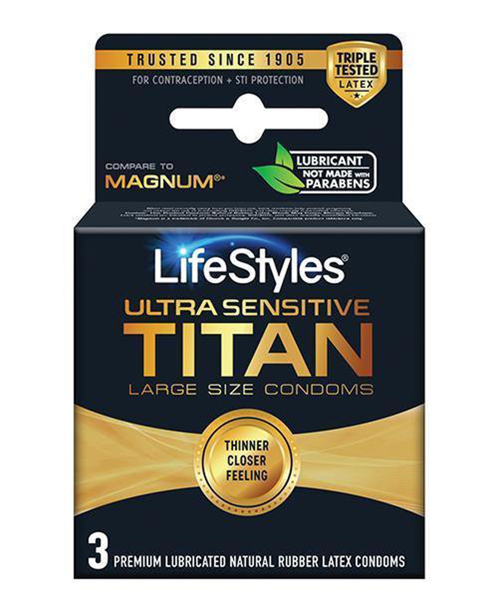 7MXSzFWjC5wtVi3I0eejYatGkDf2Jp67.jpg Lifestyles Ultra Sensitive Titan Large 3 Pack - Image 1