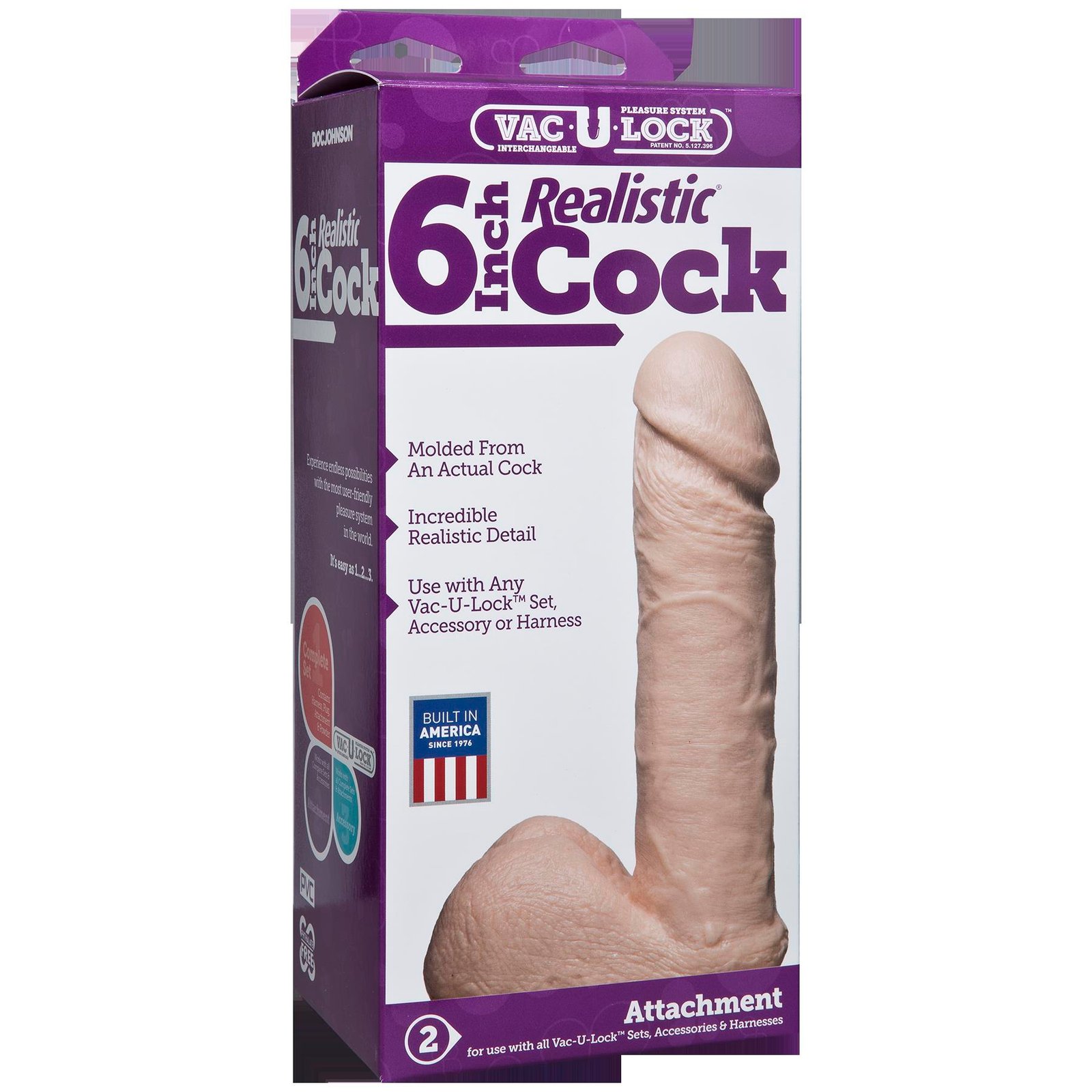 8DQA5OMixswz56mkAWcCtMOfxJ8OiIcp.jpg Vac-U-Lock 6 Inch Realistic Cock - White - Image 1