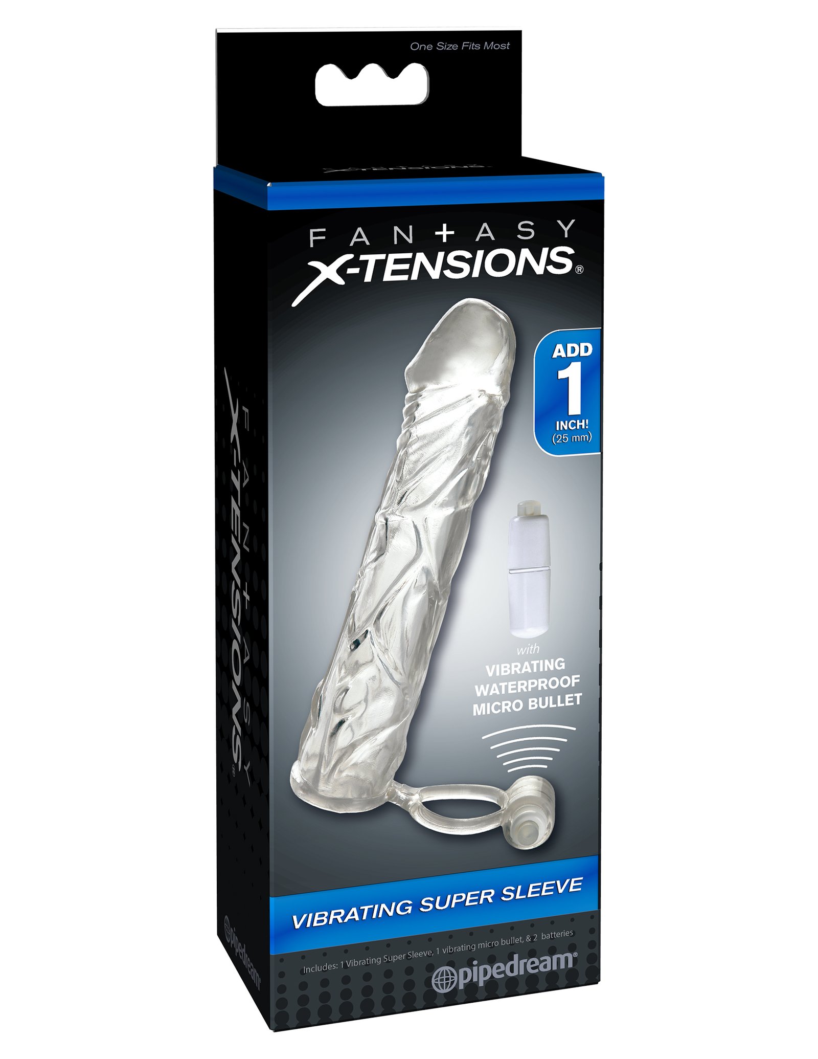 9TrxC1qV7MUzgPE9ifpzJYorGnxiUOOd.jpg Fantasy X-Tensions Vibrating Super Sleeve - Clear - Image 1