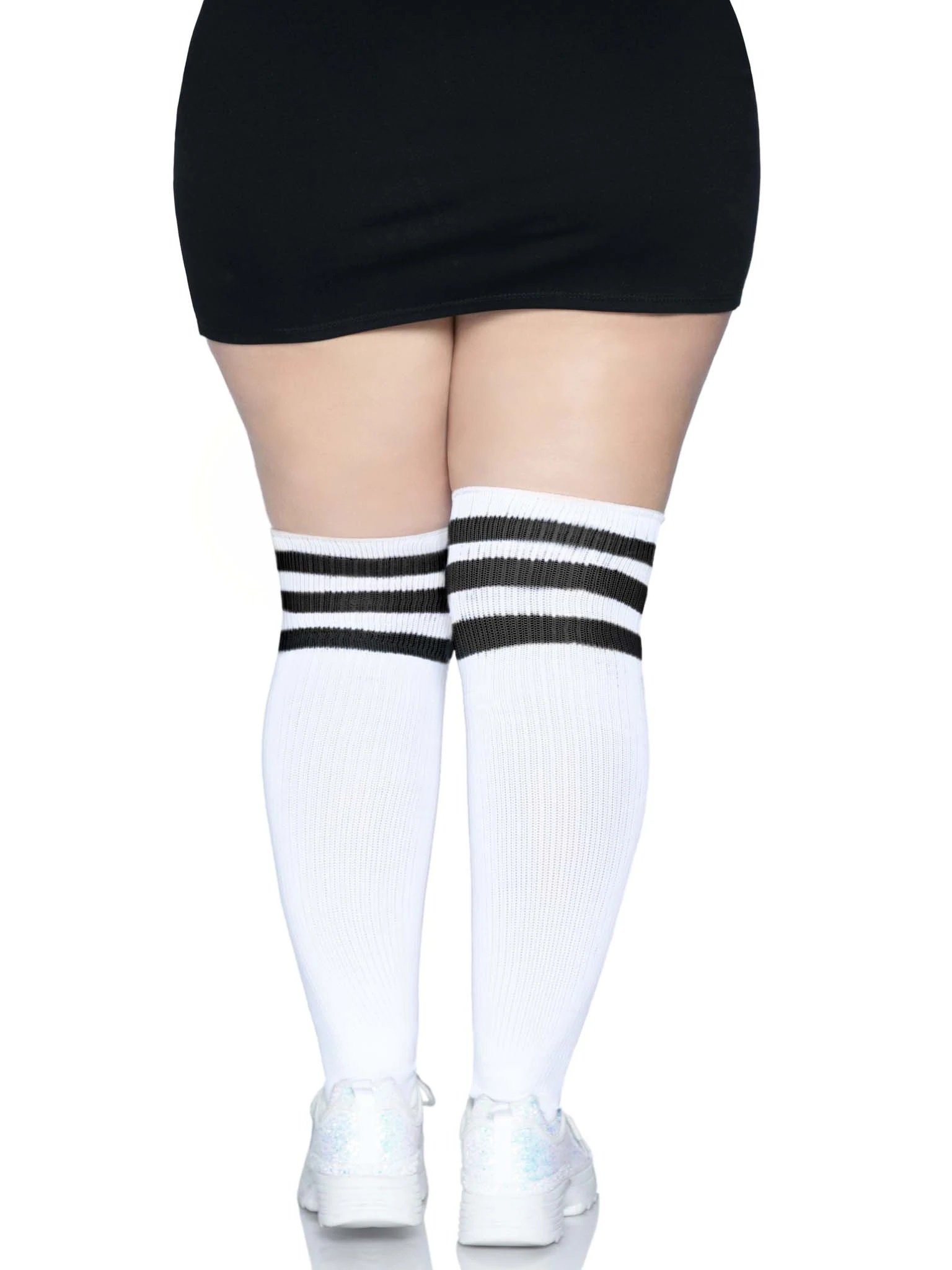 A7rDNRb33bJ9rJ7kFF4BtPW4oJxWzXei.jpg Over the Knee Athletic Socks - 1x/2x - White/black - Image 1