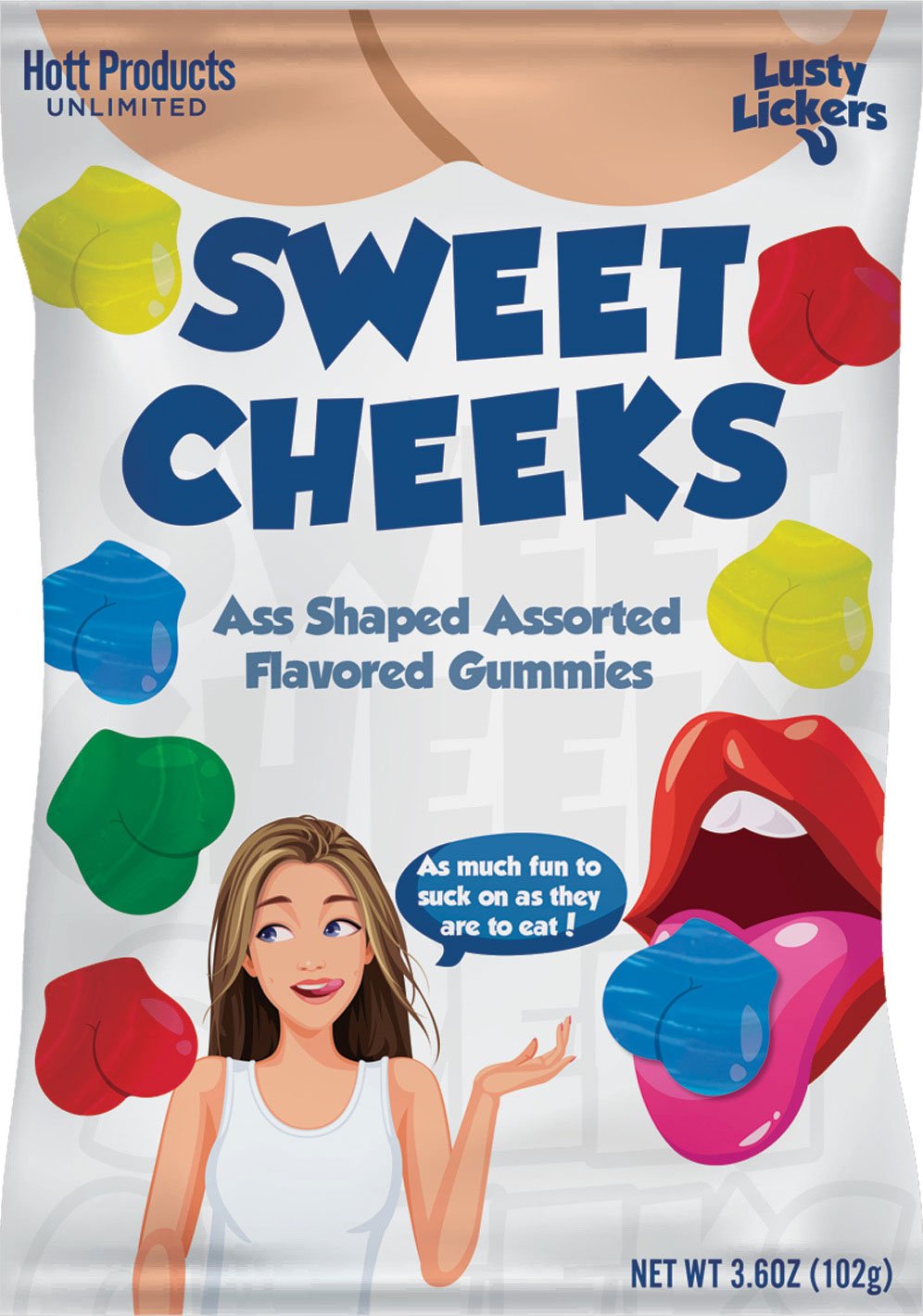 AYIcm7LOEWYYe9hYUuhKhKGoHk8Q5ULc.jpg Sweet Cheeks Gummies - Ass Shaped Gummies - Assorted Flavors - Image 1