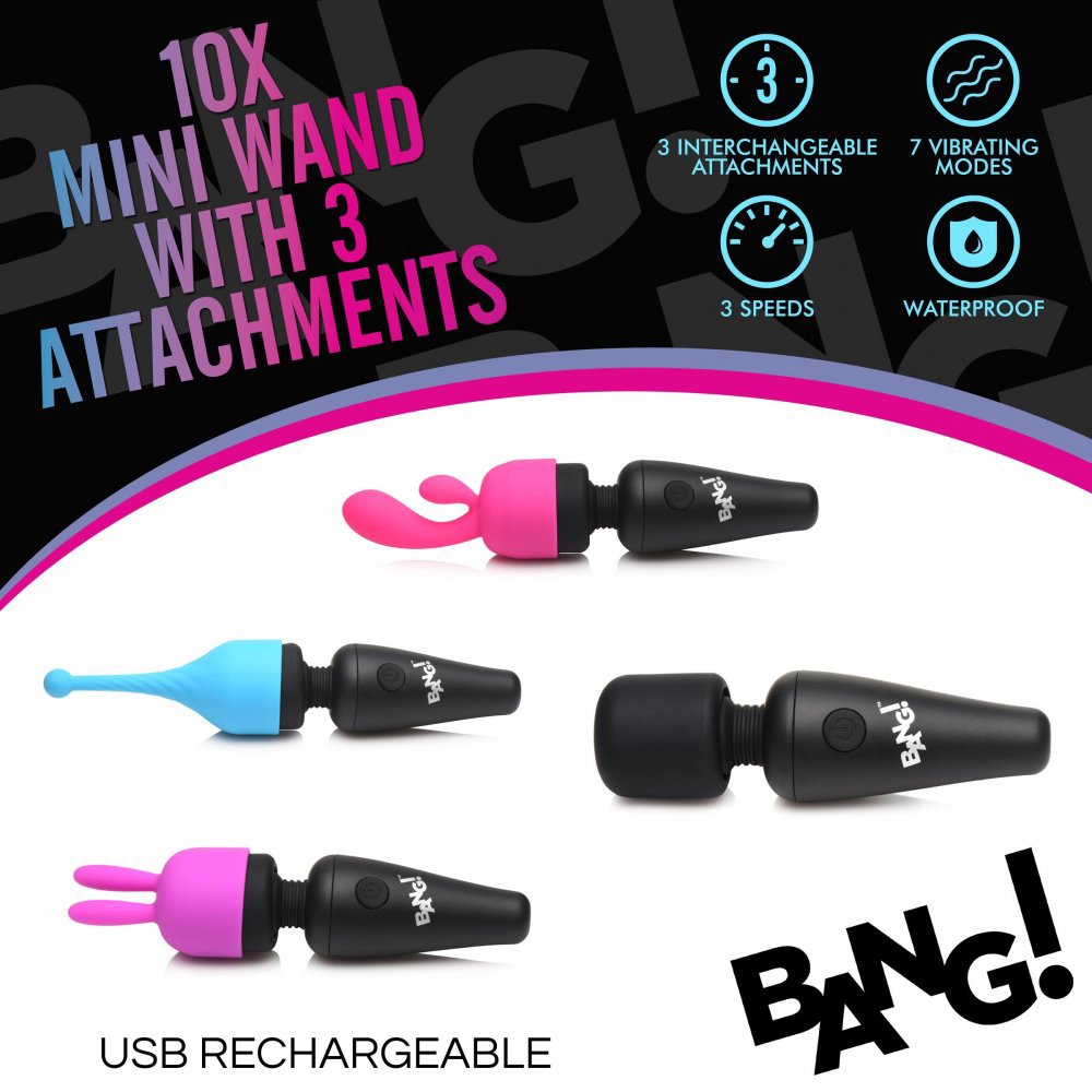 AZUheMbQMrSiiPAnKBrj0h5RHfNjz0ZM.jpg Bang - 10x Mini Wand With 3 Attachments - Image 1