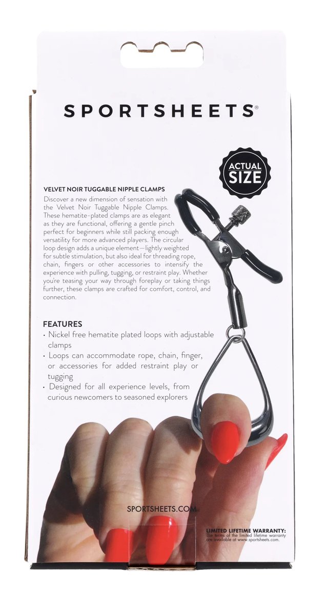 BRRUFsYw.jpg Velvet Noir Tuggable Nipple Clamps - Image 1