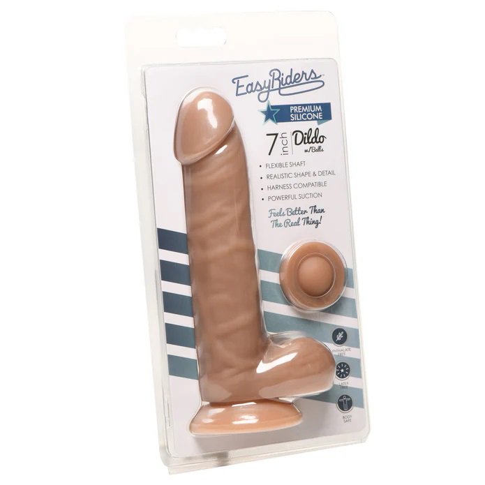 BTCGmElr.jpg Easy Riders 7" Silicone Dildo With Balls - Medium - Image 1