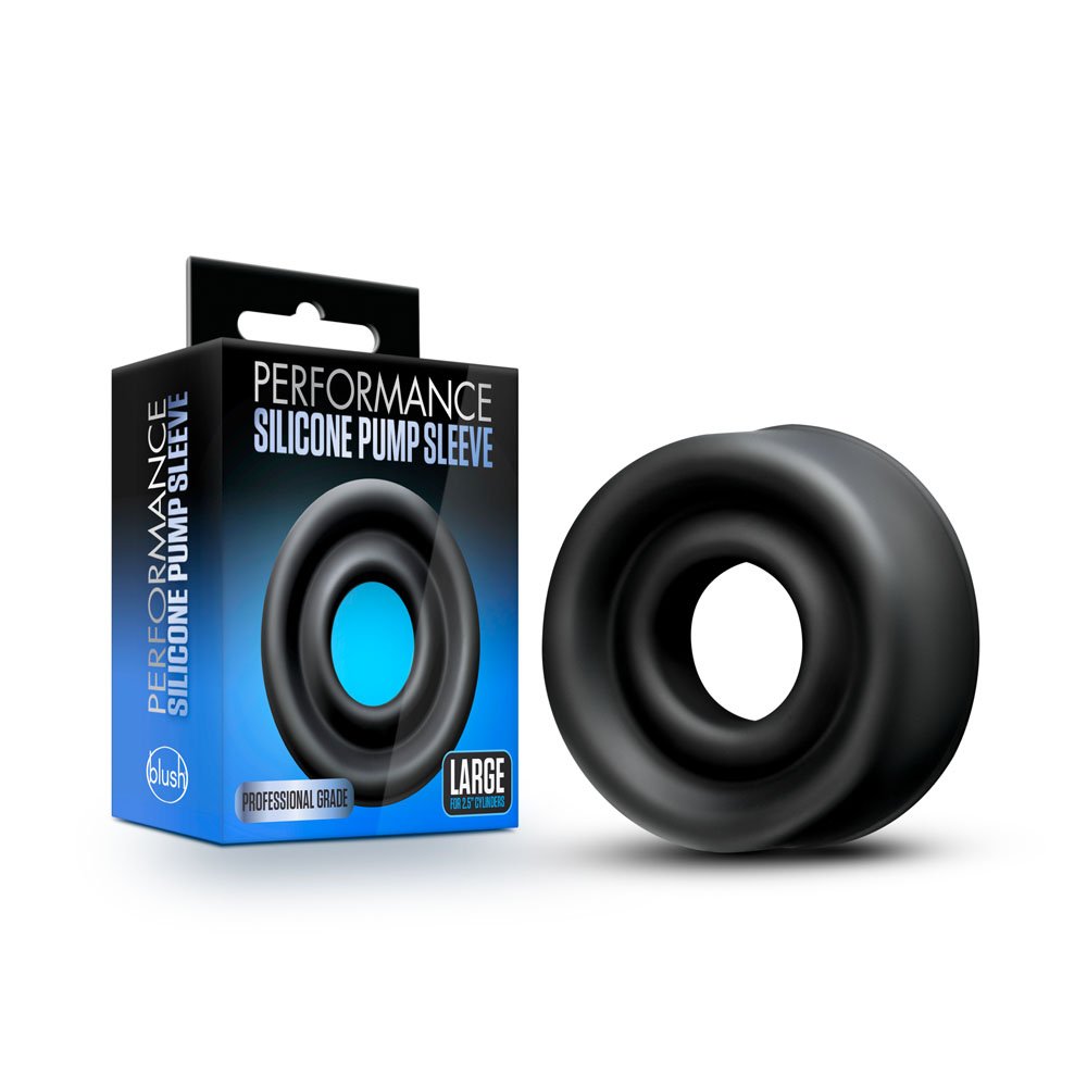 www.blushnovelties.com Performance - Silicone Pump Sleeve - Large - Black - Image 1