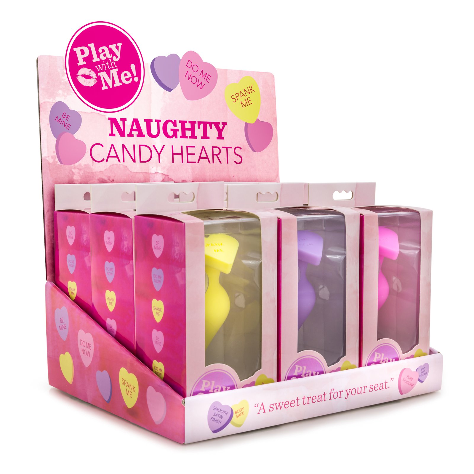 EzScDP7FOaOMYH0Eu559IRBuzUsQmPgE.jpg Naughty Candy Hearts Display - 9 Pieces - Assorted Colors - Image 1