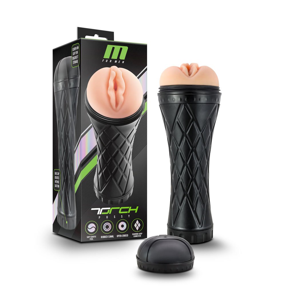 www.blushnovelties.com M for Men - the Torch - Pussy - Vanilla - Image 1