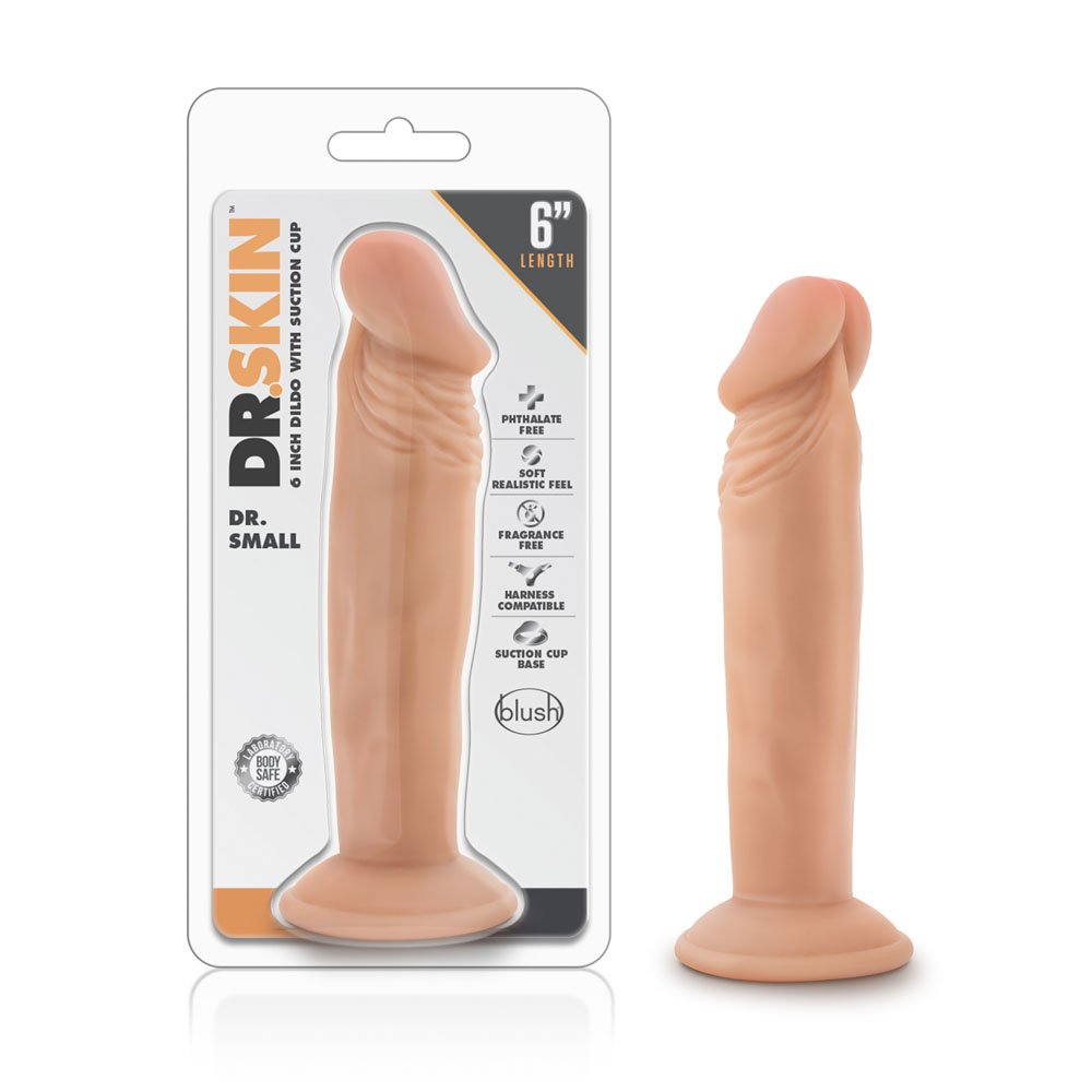 www.blushnovelties.com Dr. Skin - Dr. Small - 6 Inch Dildo - Vanilla - Image 1
