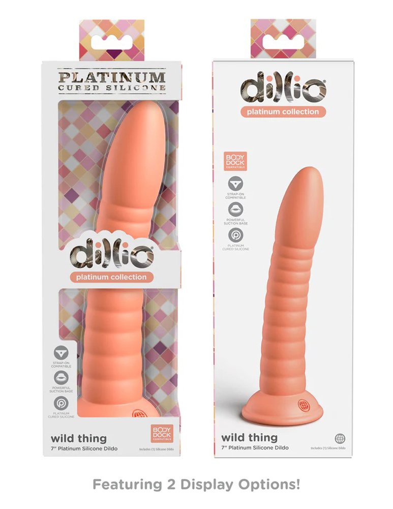G1NknI6LXTSwPHv2tM71J3ZoqCnIhmJM.jpg Dillio Platinum - Wild Thing 7 Inch Dildo - Peach - Image 1