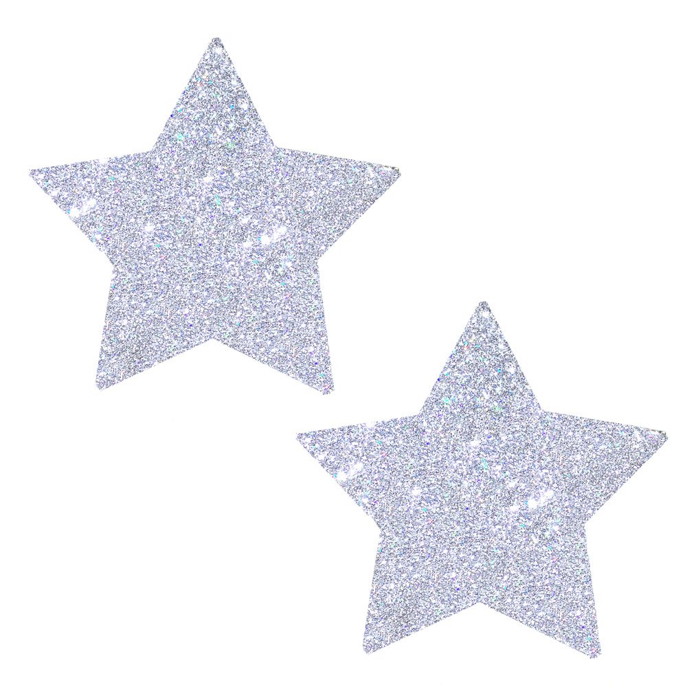 HluQDP0iNrkbF0nPlcAp1AQFHJbcgT1g.jpg Silver Pixie Dust Glitter Starry Nights Nipztix Pasties - Image 1