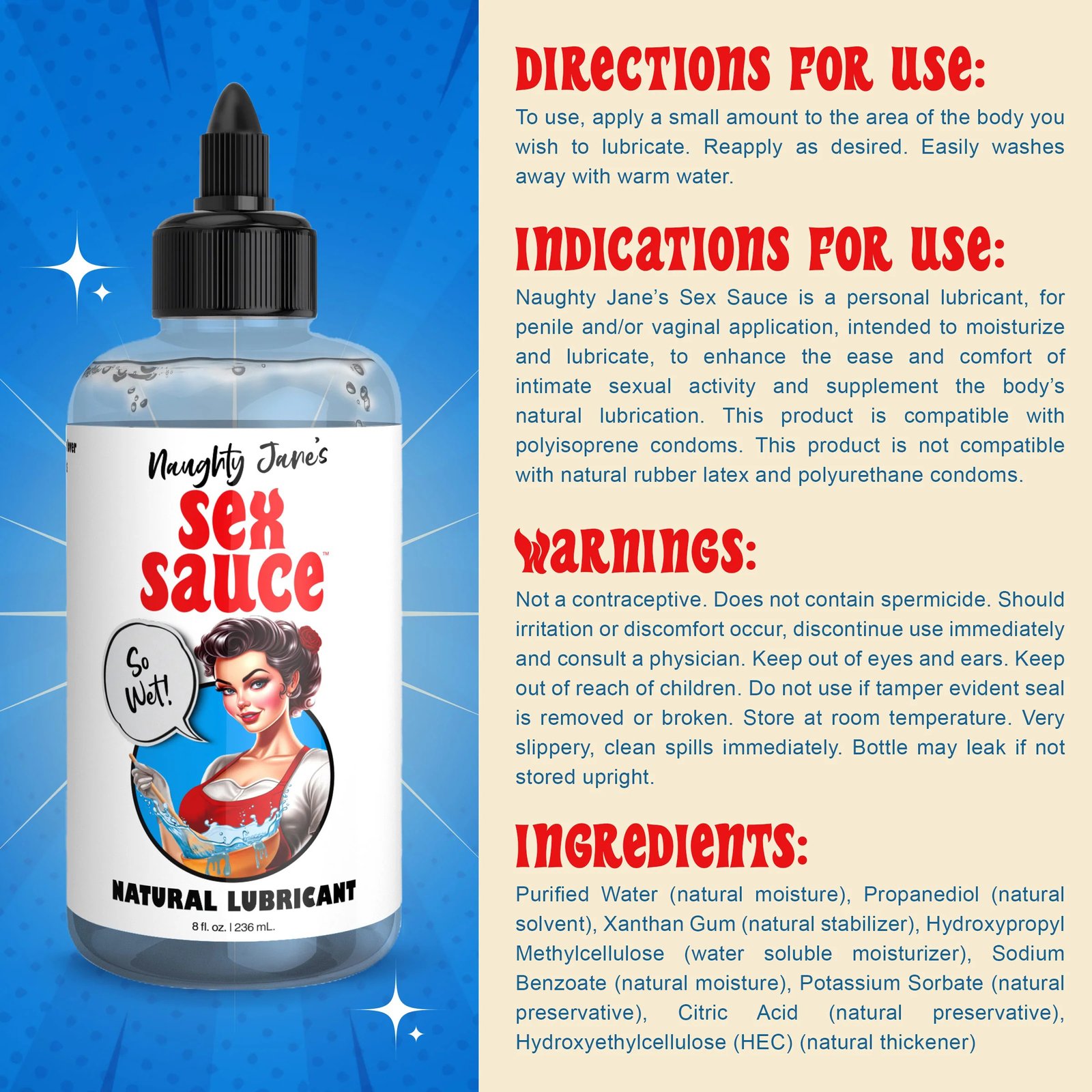 IlOwaXky1fmOC8U60YrdAPOrThhqQ0XO.jpg Naughty Jane's Sex Sauce Natural Lubricant 8oz - Image 1