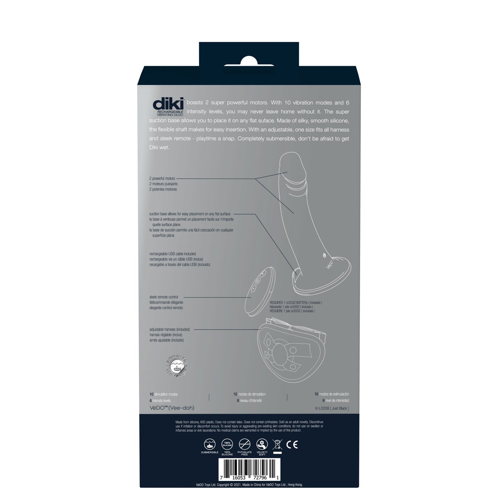 J1cbm0HMexNpRnHXyKFAxkptDPoE6t8n.jpg Diki Rechargeable Vibrating Dildo With Harness - Just Black - Image 1