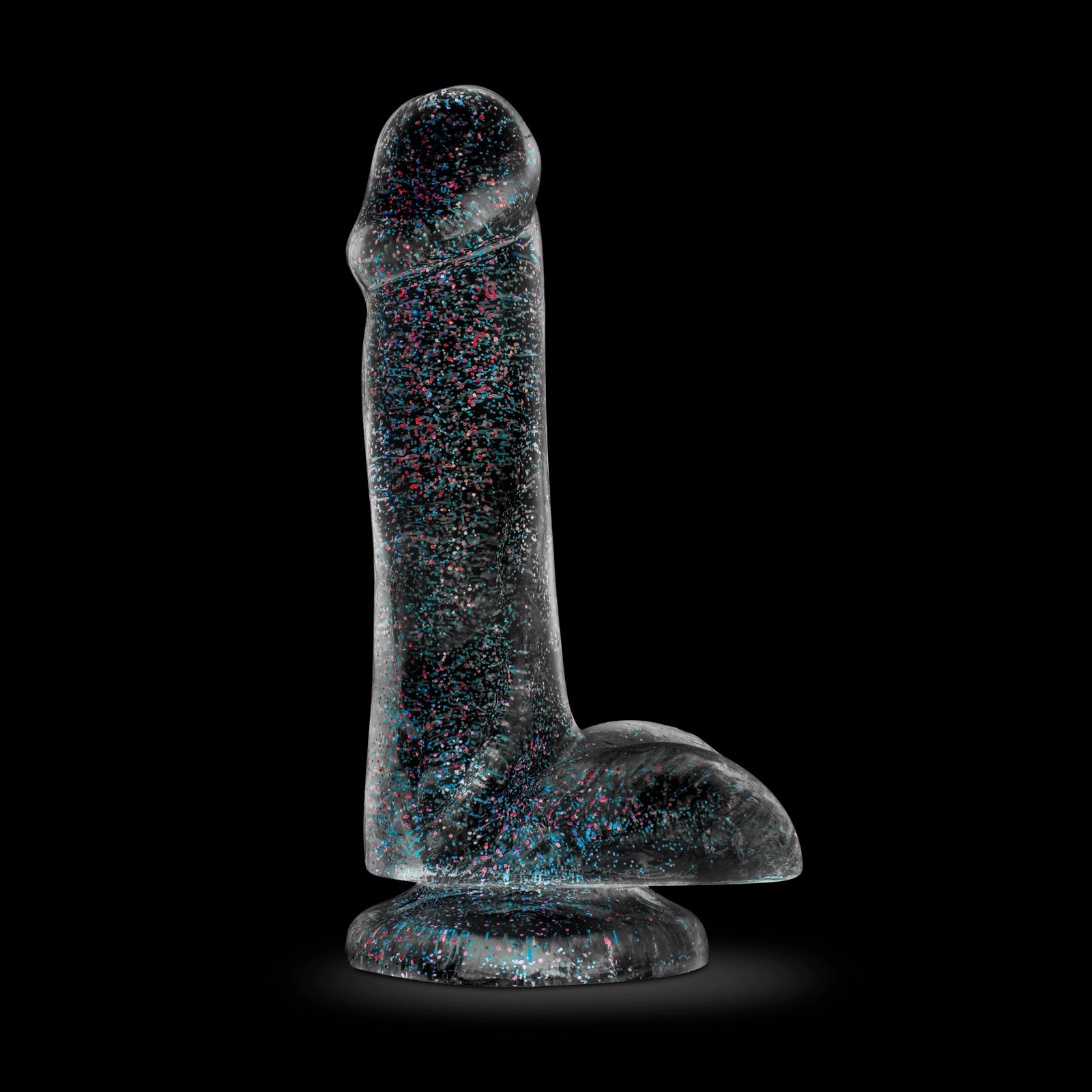 www.blushnovelties.com Naturally Yours - 6 Inch Glitter Cock - Sparkling Clear - Image 1