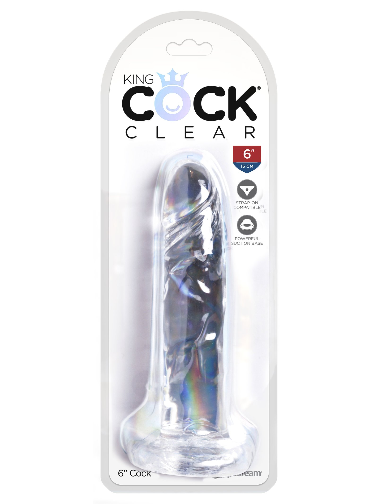 PD5753-20_KC_Clear_6in_Suction_Cup_No_Balls King Cock Clear 6 Inch Cock - Image 1