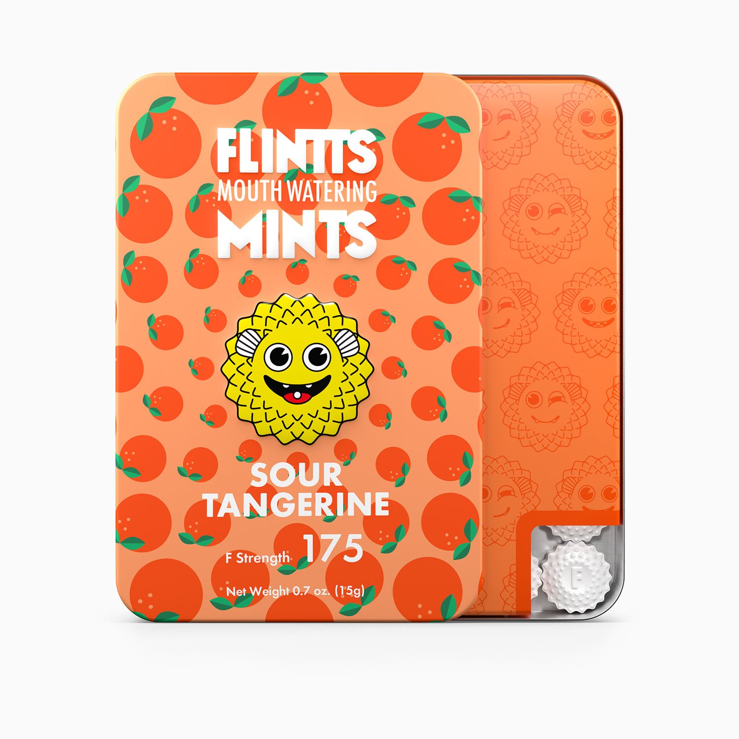 MO4pPdscUJvqOKt4iaZ1Y0M68kPC7rJy.jpg Flintts Mouth Watering Mints Sour Tangerine - F-Strength 175 - Image 1
