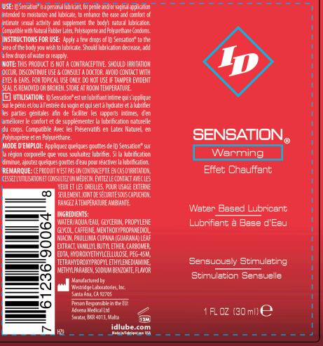 ID Sensation Warming Water Based 1 Oz