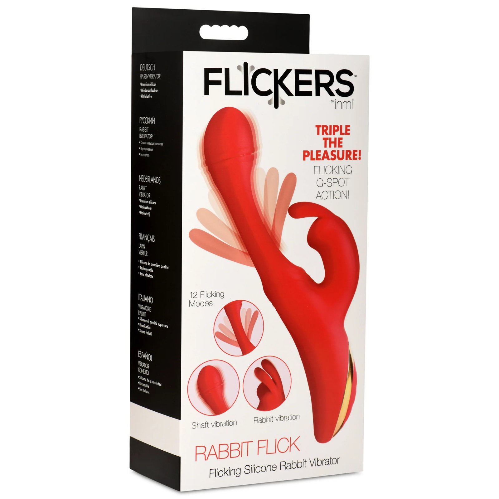 OLmFvJE8n9a2mYp6UXGPiNNIrUK2CLll.jpg Rabbit Flick Flicking Silicone Rabbit Vibrator - Red - Image 1