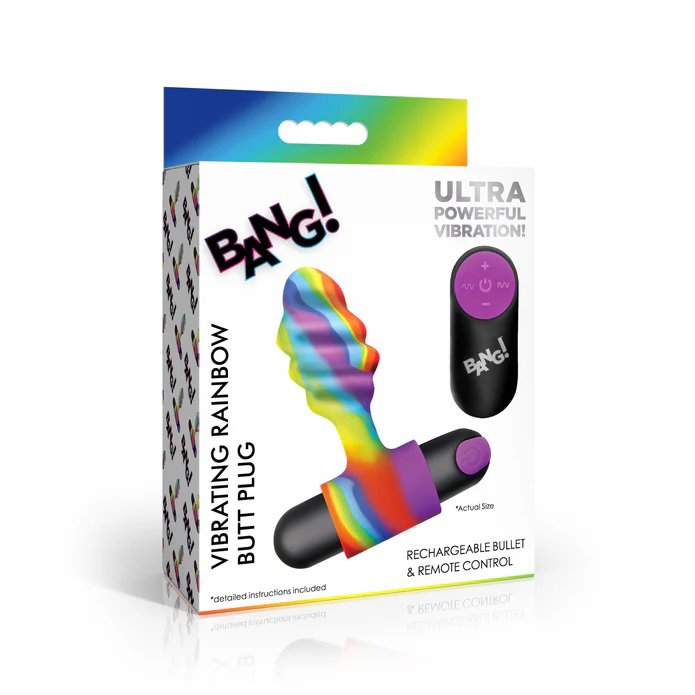 PmLrRg0B.jpg Vibrating Rainbow Butt Plug - Image 1