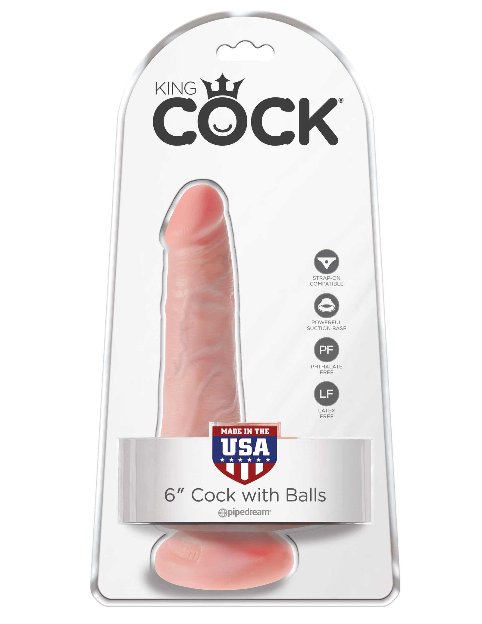 QtVWNHxmHIg6AozLpa3jW7tbc7SrKPSF.jpg King Cock 6 Inch Cock With Balls - Light - Image 1
