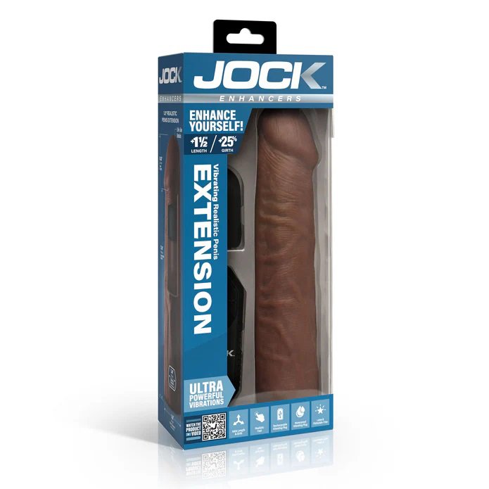 U04N4OBA.jpg Jock Vibrating Penis Extension with Remote - Dark - Image 1