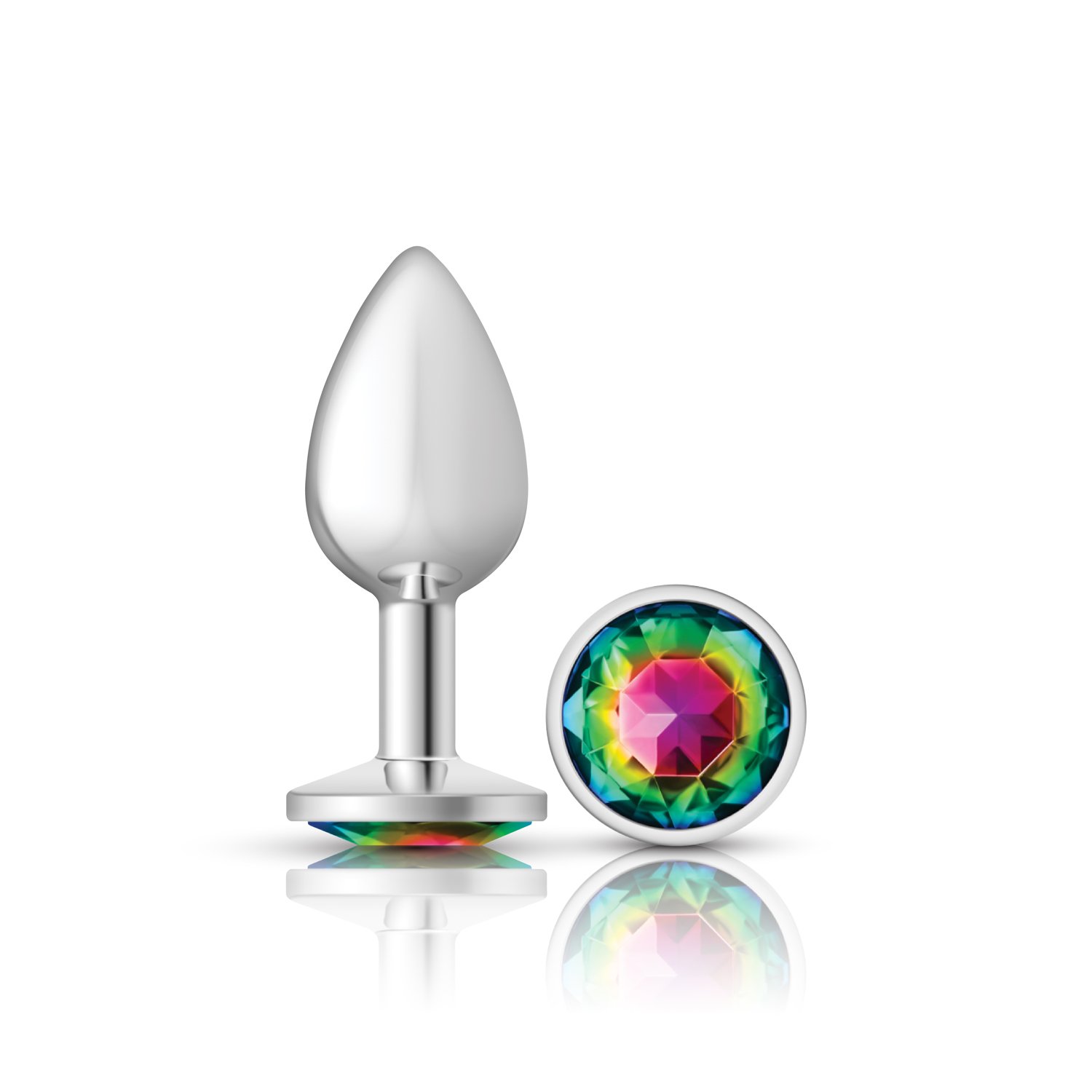 VUYKI2Y4QrnH5YGumbuQQdjTcs2XjD9B.jpg Rainbow Round Gem Silver Metal Plug - Sm - Image 1
