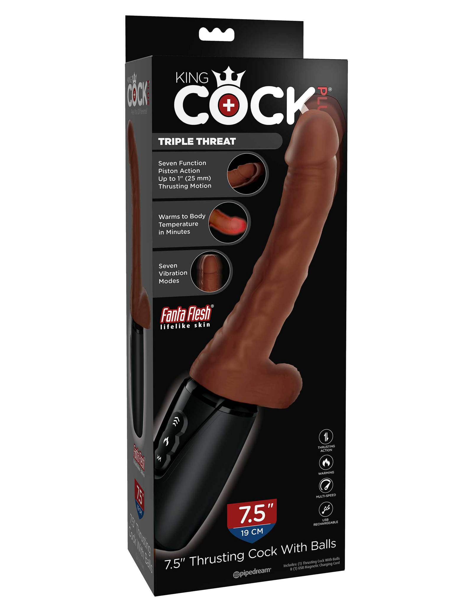 Wca69Ky5UVm9sE7hkLFtGD1syuRqdDjE.png 7.5 Inch Thrusting Cock With Balls - Brown - Image 1