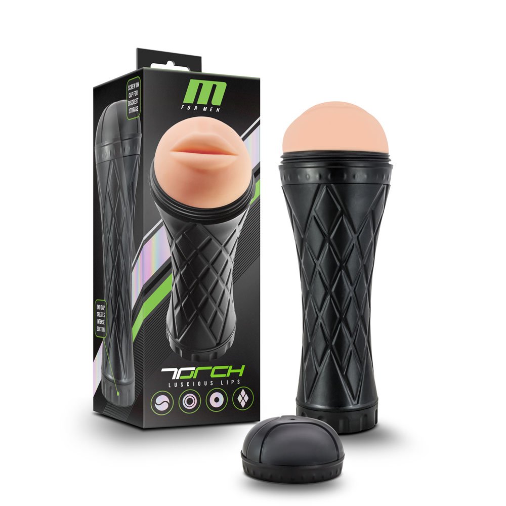 www.blushnovelties.com M for Men - the Torch - Luscious Lips - Vanilla - Image 1