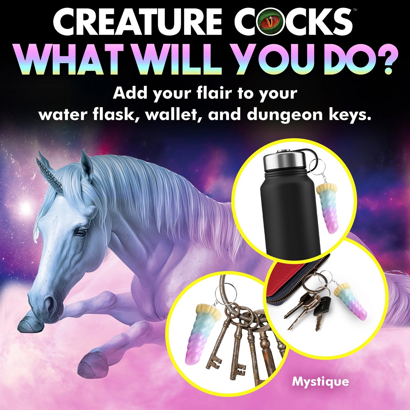 a8I8HrJIPqkF7So7velBzRJWdXzjw3f8.jpg Mystique Unicorn Keychain - Image 1