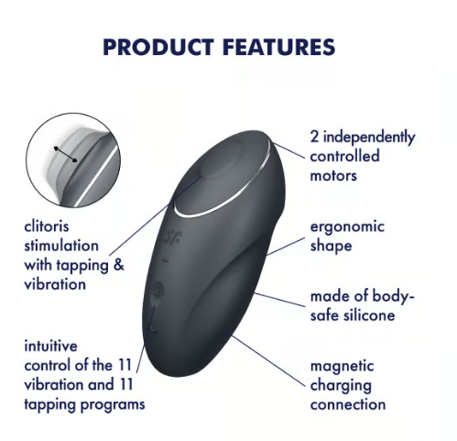 acEm1E020E9cc8Q8sEJFvg6pKbeCCIr0.jpg Satisfyer Tap and Climax 1 Vibrator - Grey - Image 1