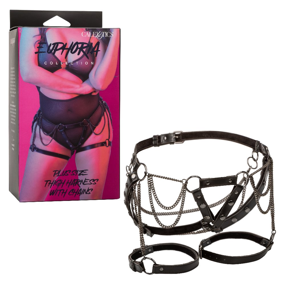 bD8P5sTTNZJbFZGNjFr0d7YoJcHERoY0.jpg Euphoria Collection Plus Size Thigh Harness With Chains - Black - Image 1