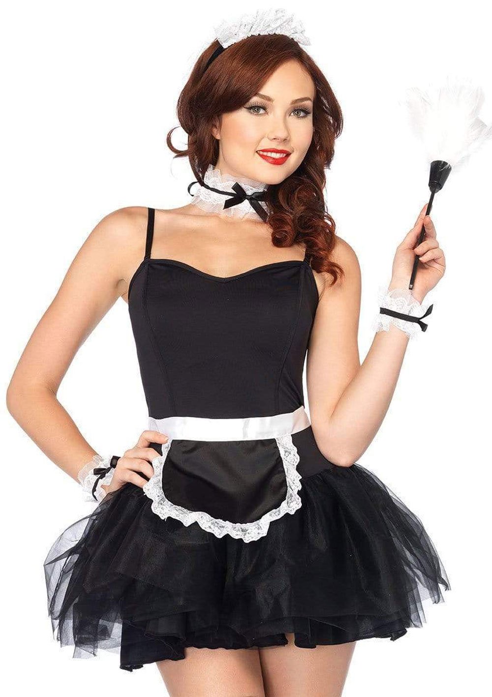 cfTEAQeAencNWx1NHd5Yz2gRxBzEELiq.jpg Lace French Maid Costume Kit - Black - Image 1