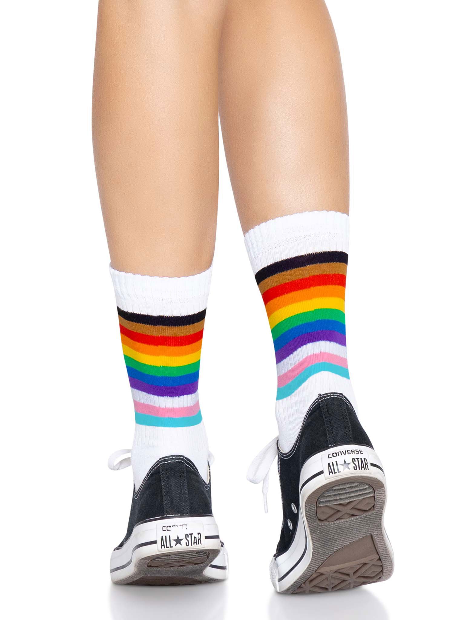 cp9picjFFi4IB3LstkVH8Z5hYuYEkHfN.jpg Pride Crew Socks - One Size - Rainbow - Image 1