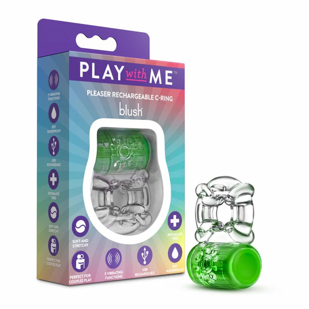 cyobAtyk.jpg Play With Me Pleaser Rechargeable C-Ring Neon-Green - Image 1