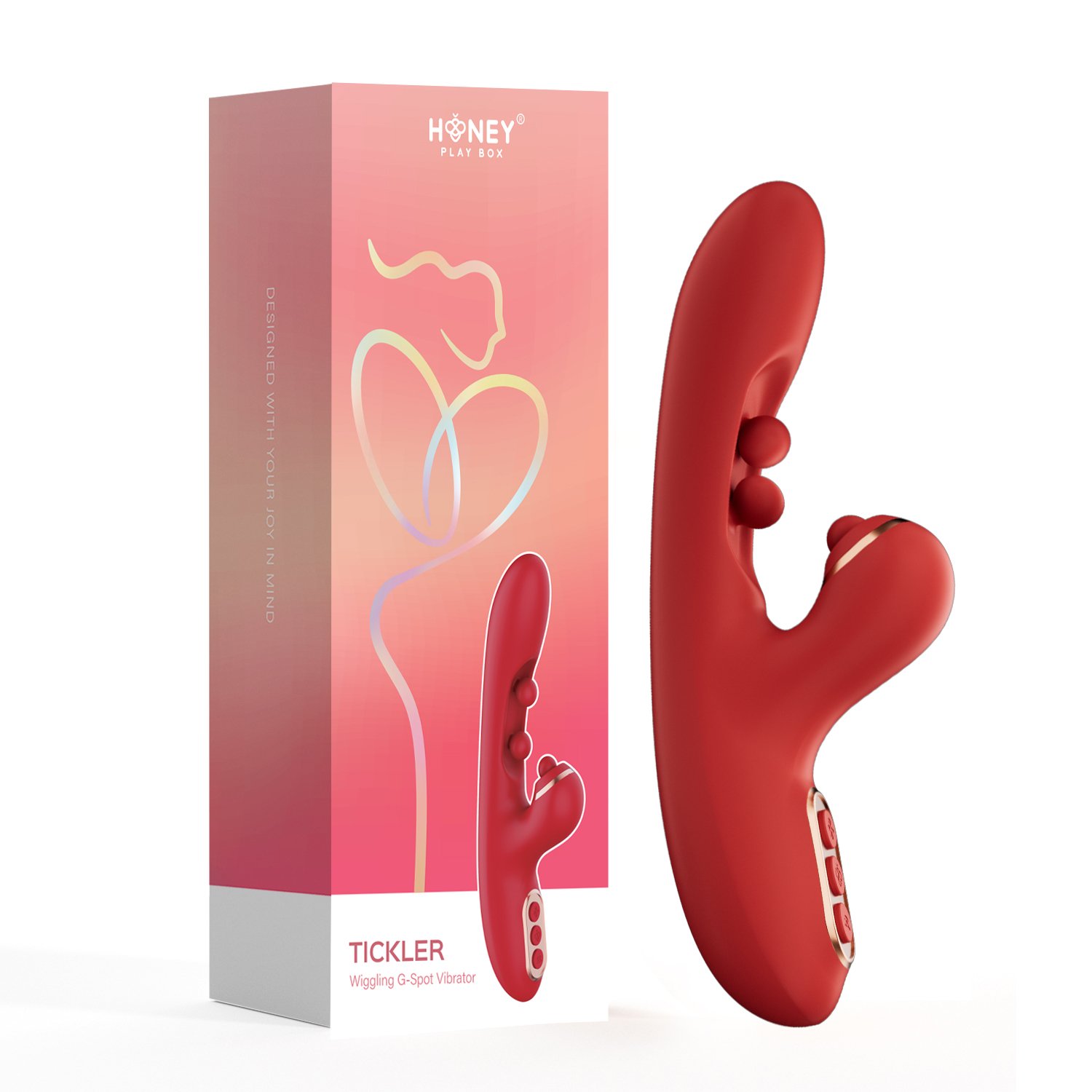 dZDrIpLl.jpg Tickler Wiggling G-Spot Vibrator - Red - Image 1