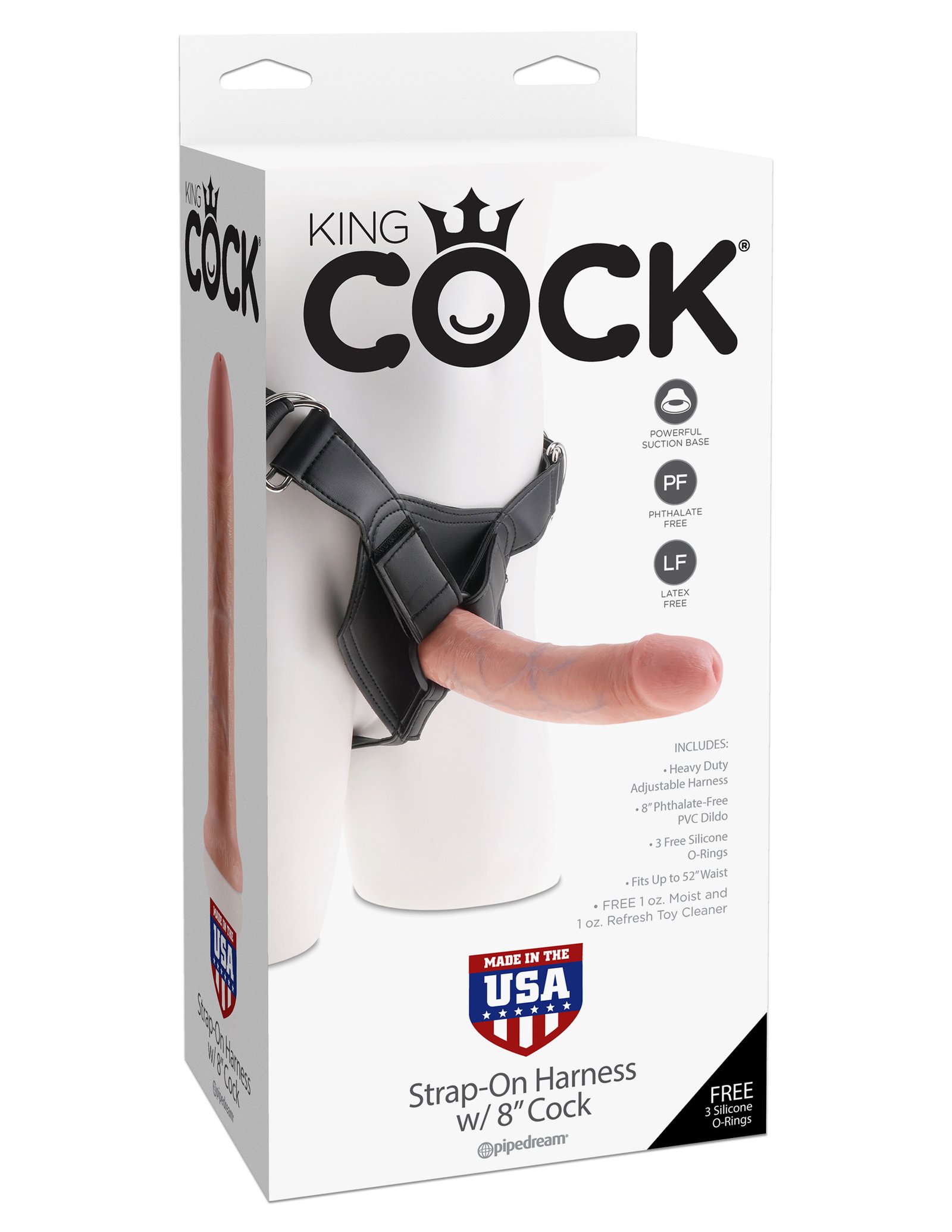 eyyD7ys1bGU8LC1yngAp4ujA7u7IlDnz.jpg King Cock Strap on Harness With 8 Inch Cock - Flesh - Image 1