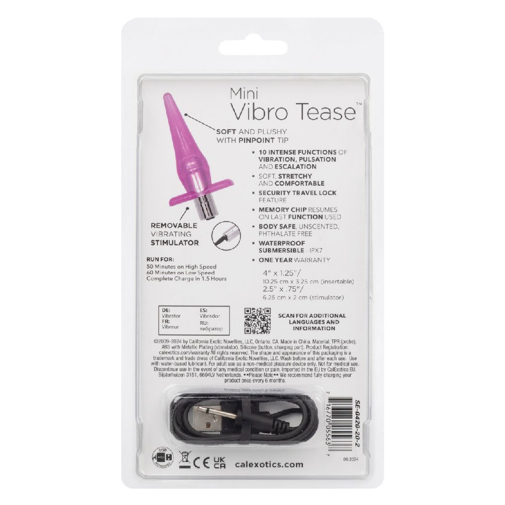 hFzlrcZG.jpg Mini Vibro Tease Slender Probe - Pink - Image 1