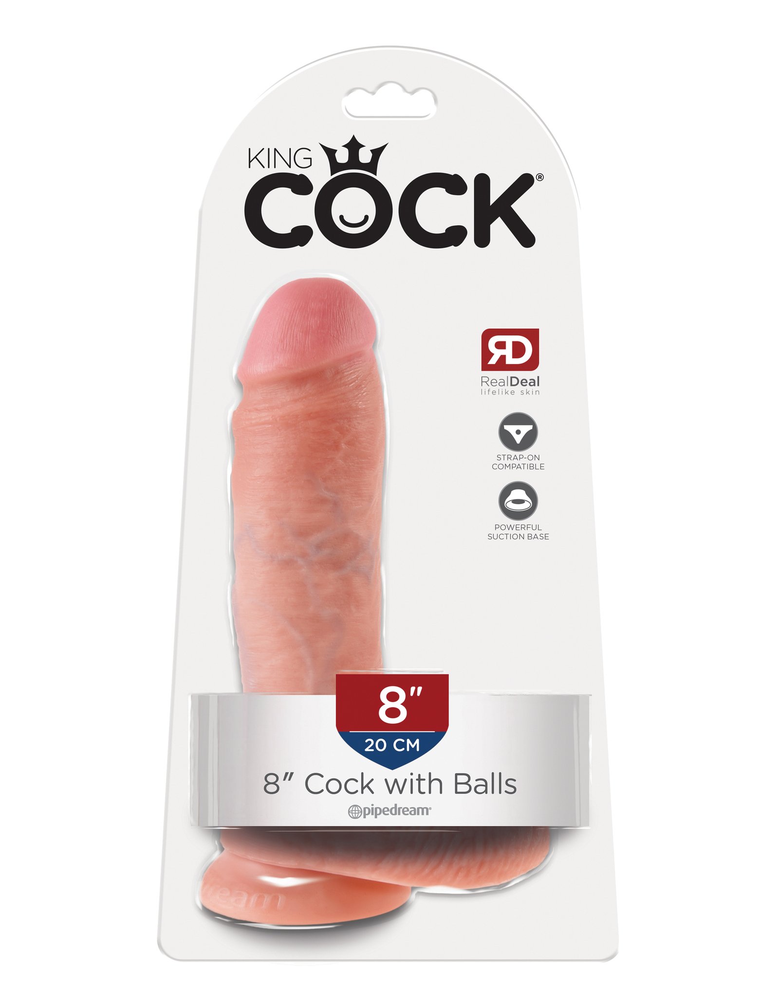 kbZxjLCfeW23bzrwGdqspiFebMrMlFe2.jpg King Cock 8-Inch Cock With Balls - Flesh - Image 1