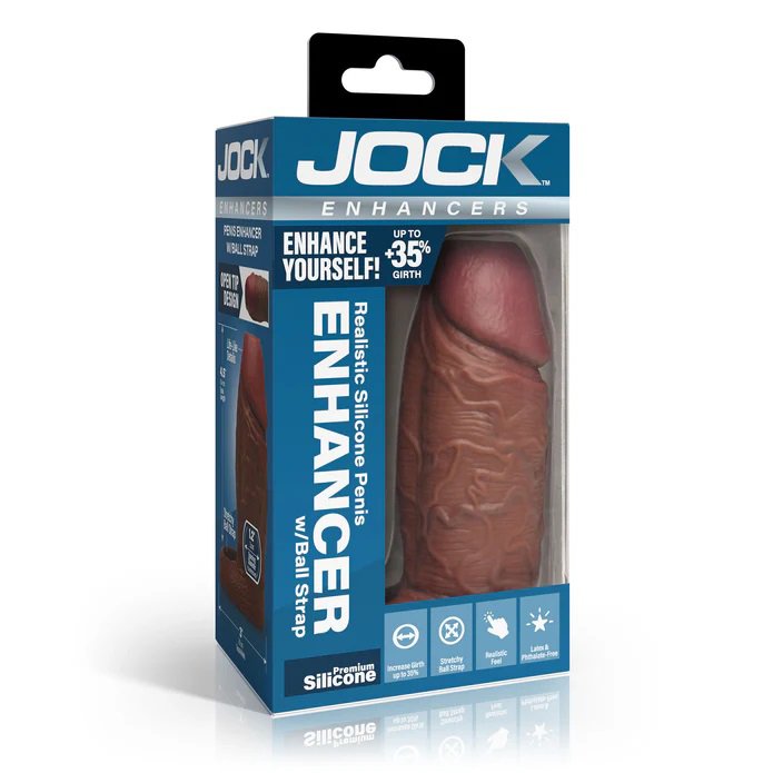 l4ySiioi.jpg Jock Silicone Penis Extension Sleeve - Dark - Image 1