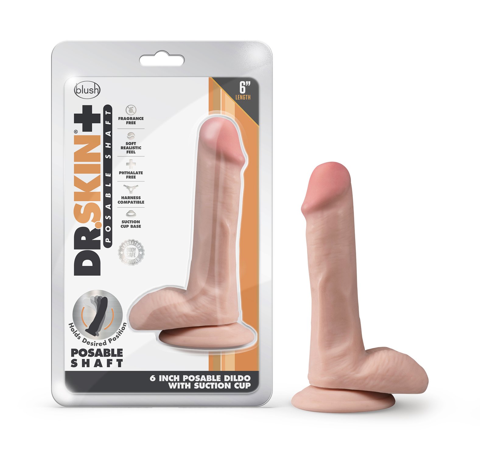 mwAGvh61Pdox02xUS18jqUJSs0MoZDGO.jpg Dr. Skin Plus - 6 Inch Posable Dildo With Balls - Vanilla - Image 1
